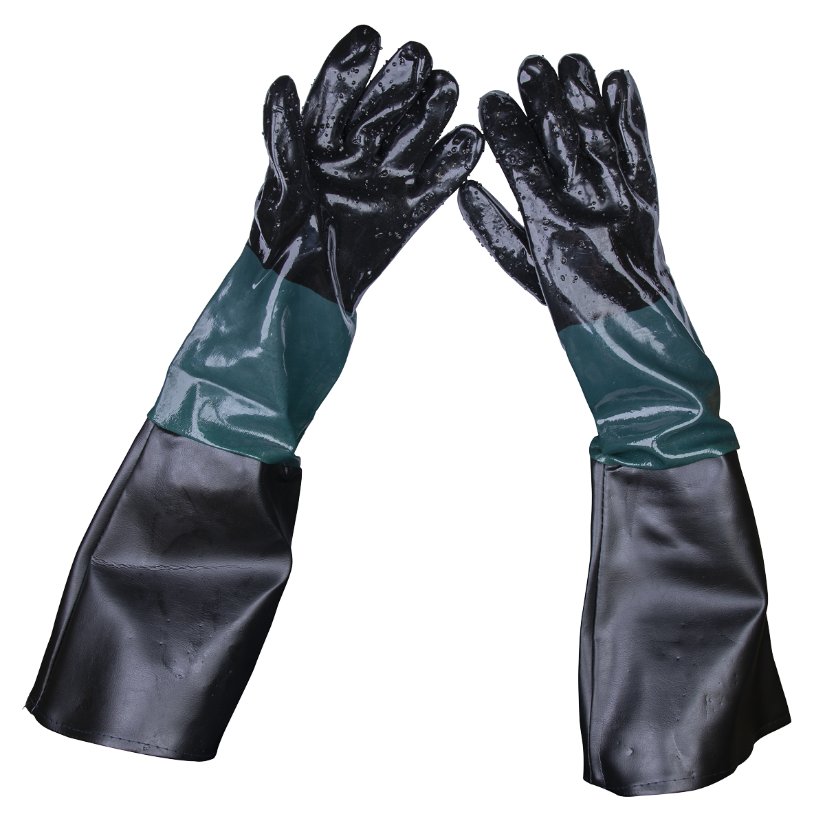 Sealey Shot Blasting Gauntlets Safety Work Gloves 585mm Cuffed Pair SSP41