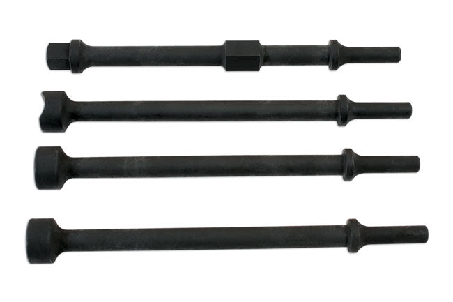 LASER 6677 Vibro Air Chisel Set 4pc For Rust Removal In Hard-to-Reach Areas