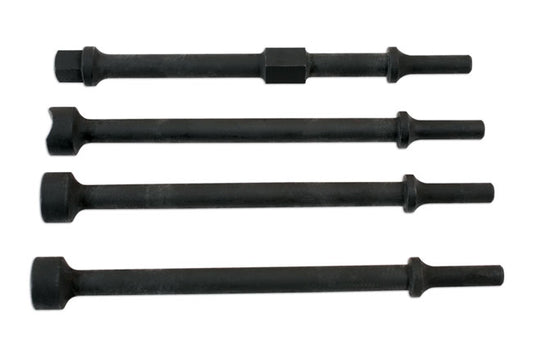 LASER 6677 Vibro Air Chisel Set 4pc For Rust Removal In Hard-to-Reach Areas