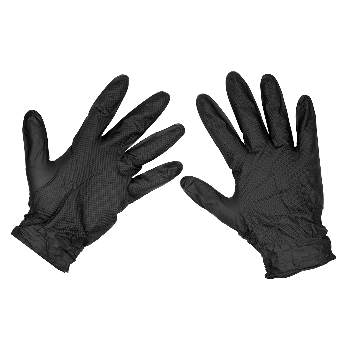 Sealey Black Diamond Grip Extra Thick Nitrile Powder Free Gloves XL x50 SSP57XL