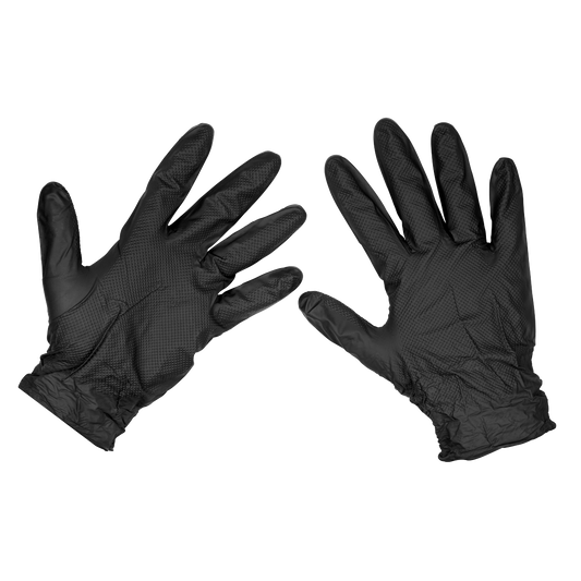 Sealey Black Diamond Grip Extra Thick Nitrile Powder Free Gloves XL x50 SSP57XL