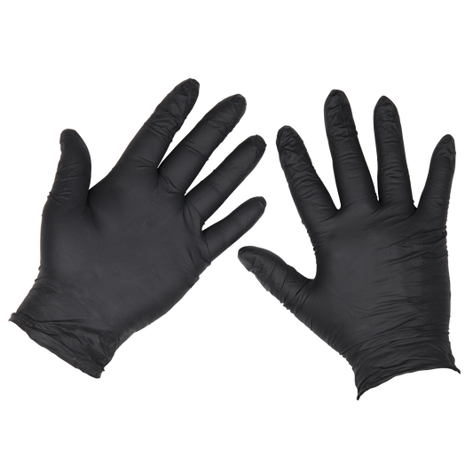 Sealey Extra Thick Powder-Free Disposable Nitrile Gloves Size L 100 Pcs SSP60L
