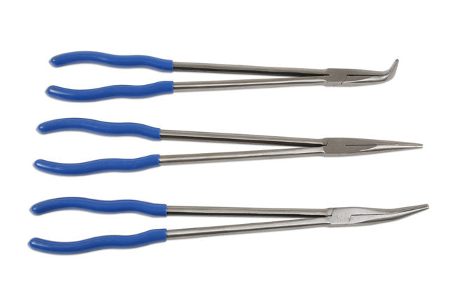 LASER 6684 Pliers Wrench Set Long Reach 400mm Chrome Vanadium Steel Straight Jaw