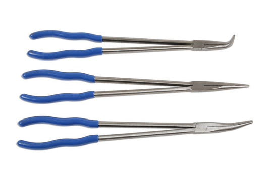 LASER 6684 Pliers Wrench Set Long Reach 400mm Chrome Vanadium Steel Straight Jaw