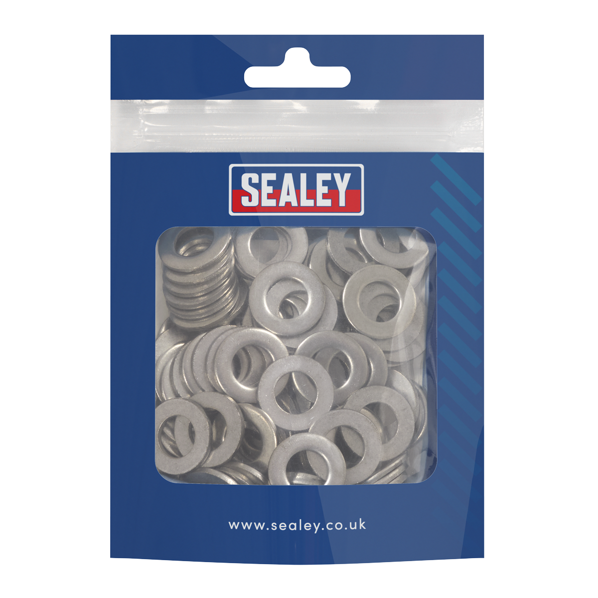 Sealey Stainless Steel Flat Washer DIN 125 M10 A2 Steel 100 Pieces SSW10