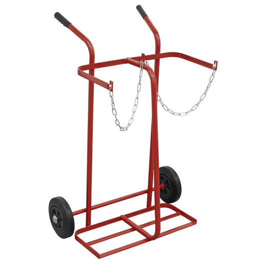 Sealey Welding Bottle Trolley 2 Bottle Lightweight 150kg Capacity 300mm Ø ST28/B