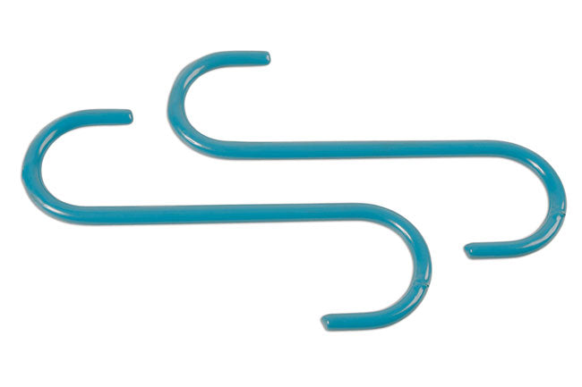 LASER 6687 Brake Caliper Hook Set 2pc Steel S-Hooks 6mm x 200mm Plastic Coated