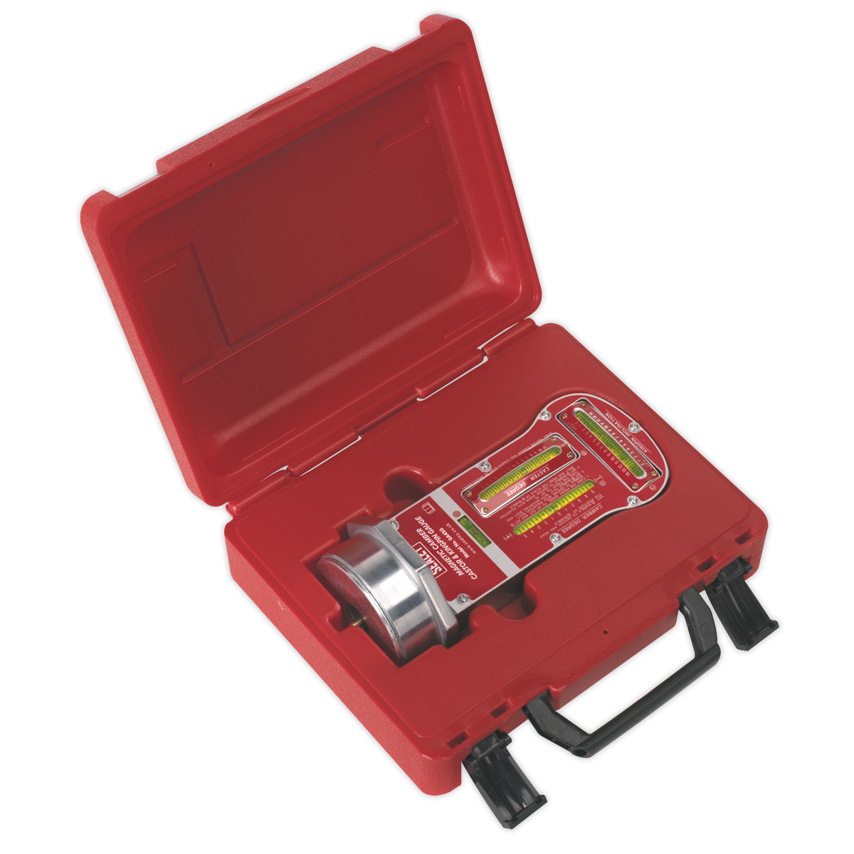 Sealey Magnetic Camber Castor & King Pin Gauge Ø85mm In Storage Case GA450
