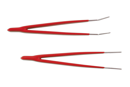LASER 6692 Stainless Steel Tweezer Set 2 Pieces Straight & 45 Degree Head