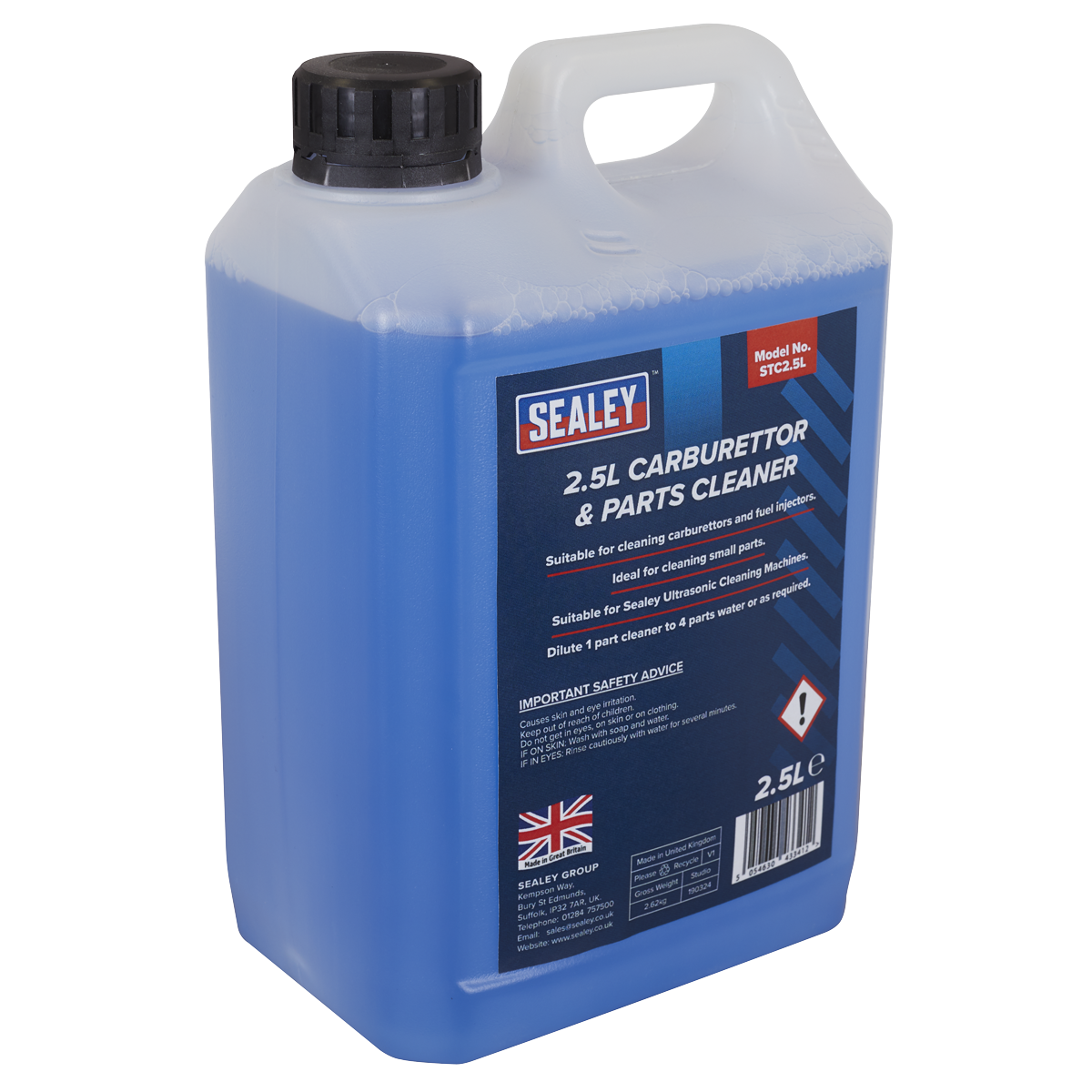 Sealey Carburettor & Parts Cleaner 2.5L For Carburettors Fuel Injectors STC2.5L