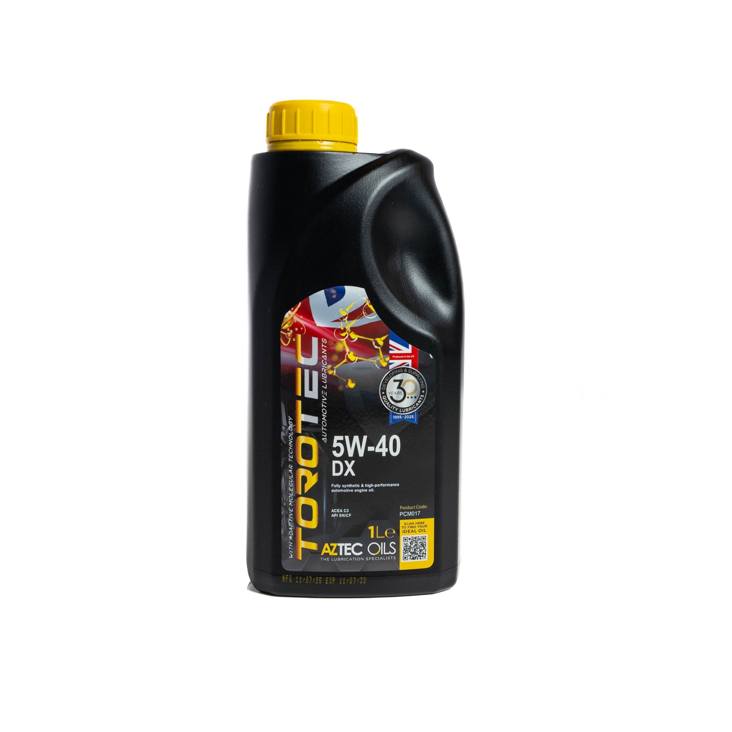 Engine Oil 1L TOROTEC 5W-40 DX Fully Synthetic Aztec Oils PCM017-S10