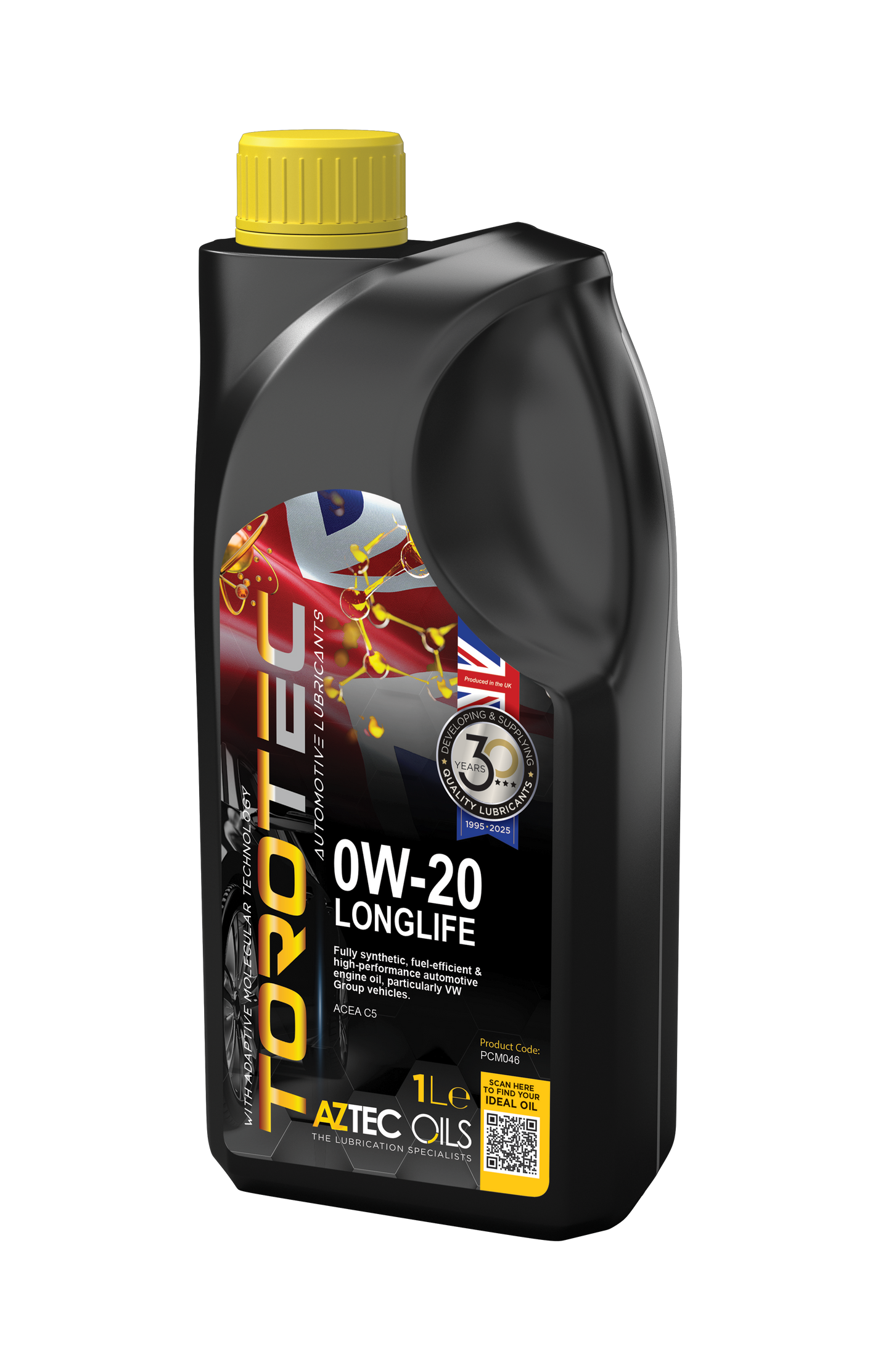 Engine Oil 1L TOROTEC 0W-20 Longlife Fully Synthetic Aztec Oils PCM046-S10