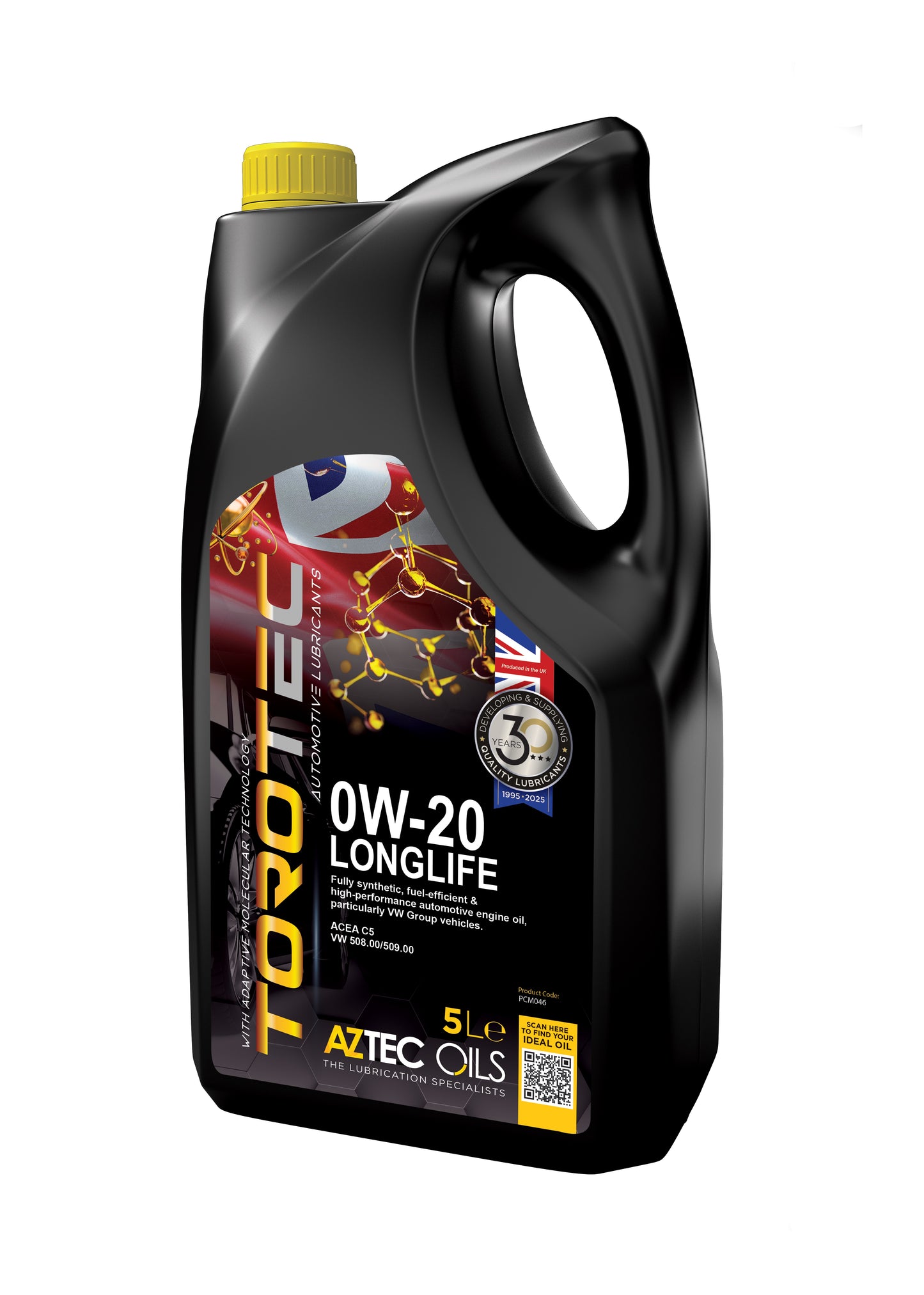 Engine Oil 5L TOROTEC 0W-20 Longlife Fully Synthetic Aztec Oils PCM046-S50