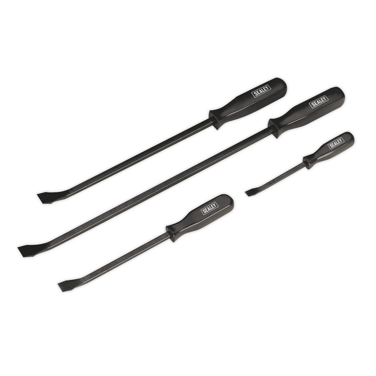 Sealey Pry Lever bar Set Prybar Set 200-600mm Chrome Vanadium 4 Pcs Black AK206