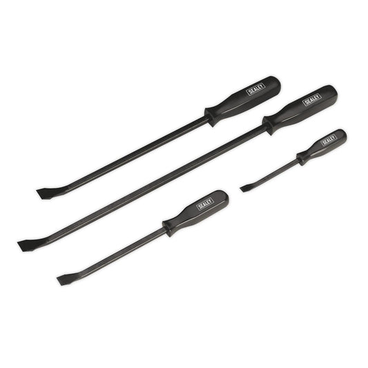 Sealey Pry Lever bar Set Prybar Set 200-600mm Chrome Vanadium 4 Pcs Black AK206