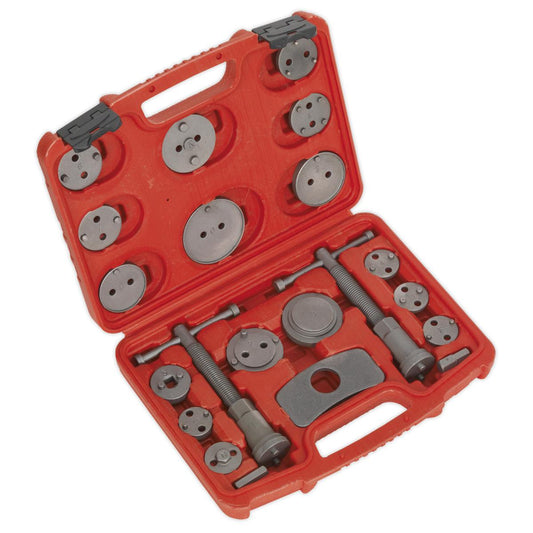 Sealey Brake Piston Wind-Back Tool Kit 18 Pieces Left & Right-Handed VS0282